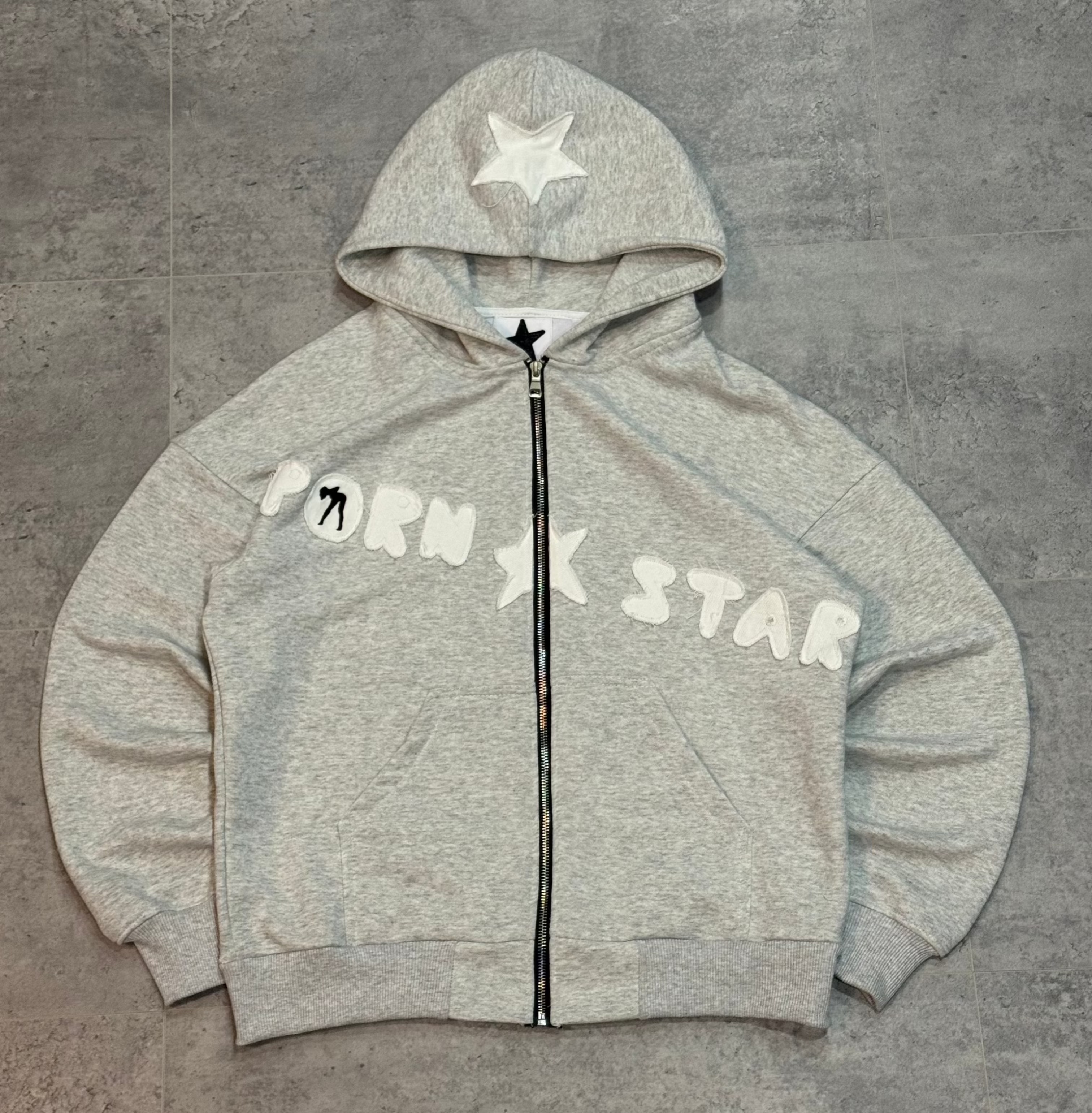 pornstar zip hoodie  gray