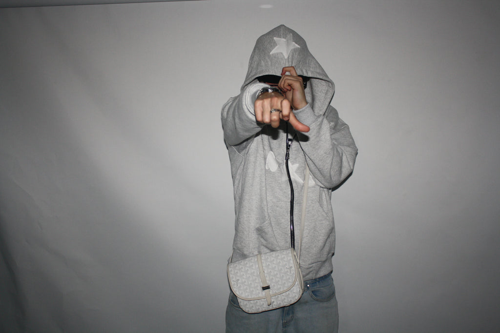 pornstar zip hoodie  gray