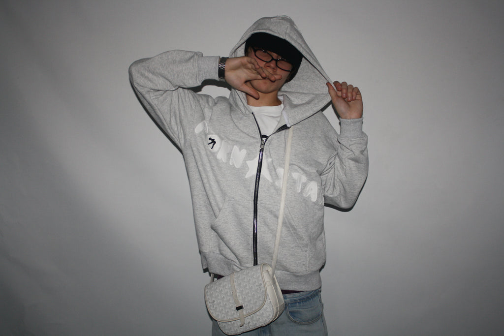 pornstar zip hoodie  gray