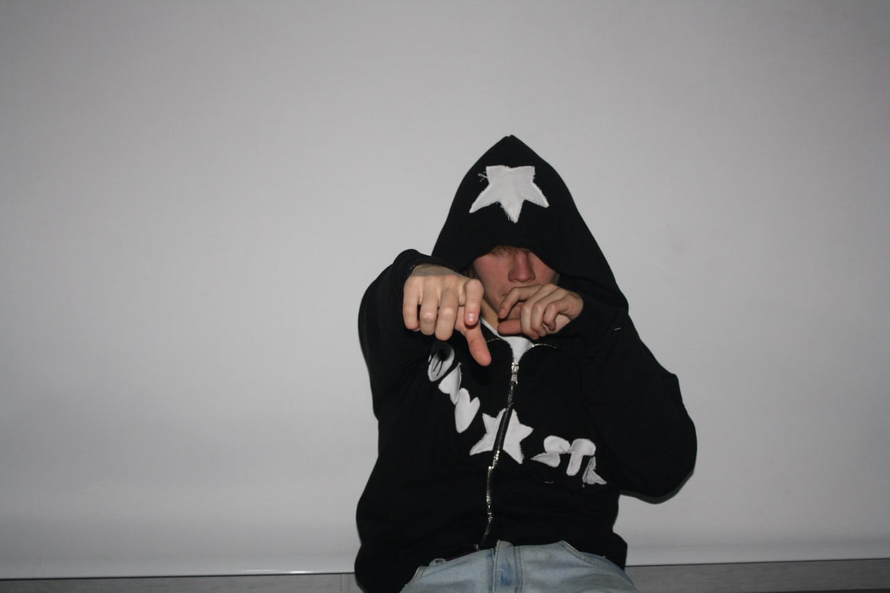 pornstar zip hoodie black